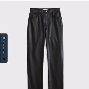 Abercrombie (Ultra High Rise) Straight Pants Vegan Leather. NWT. Curve Love.